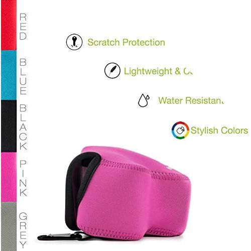  MegaGear Ultra Light Neoprene Camera Case Bag with Carabiner for Nikon COOLPIX B500 Digital Camera (Hot Pink)