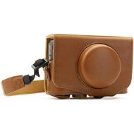 MegaGear MG1175 Canon PowerShot SX740 HS, SX730 HS Ever Ready Leather Camera Case with Strap - Light Brown