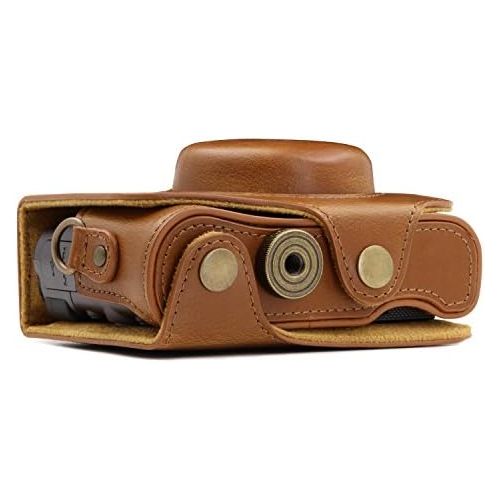  MegaGear MG1175 Canon PowerShot SX740 HS, SX730 HS Ever Ready Leather Camera Case with Strap - Light Brown