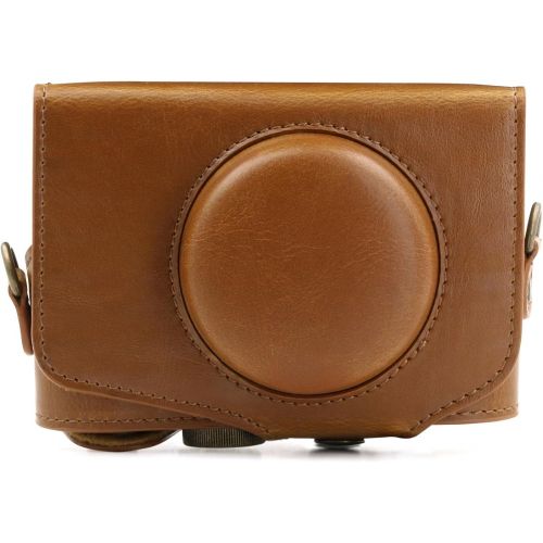  MegaGear MG1175 Canon PowerShot SX740 HS, SX730 HS Ever Ready Leather Camera Case with Strap - Light Brown