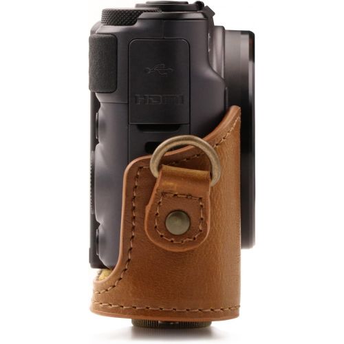  MegaGear MG1175 Canon PowerShot SX740 HS, SX730 HS Ever Ready Leather Camera Case with Strap - Light Brown