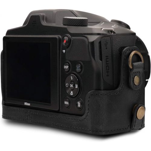  MegaGear Ever Ready Leather Camera Case Compatible with Nikon Coolpix B600