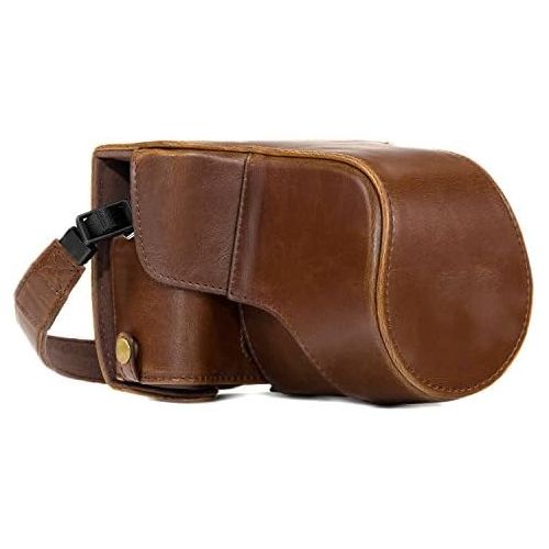  MegaGear Ever Ready Leather Camera Case and Strap Compatible with Fujifilm X-T30, X-T20 (16-50mm / 18-55mm Lenses), X-T10