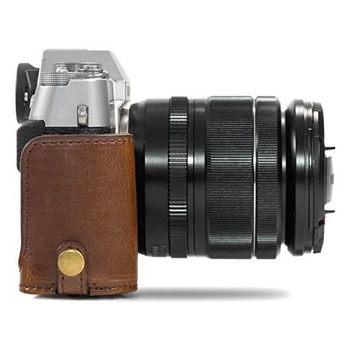  MegaGear Ever Ready Leather Camera Case and Strap Compatible with Fujifilm X-T30, X-T20 (16-50mm / 18-55mm Lenses), X-T10