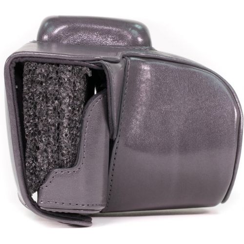  MegaGear Ever Ready Protective Leather Camera Case, Bag for Samsung NX3000 with 20-50mm Lens (Grey)