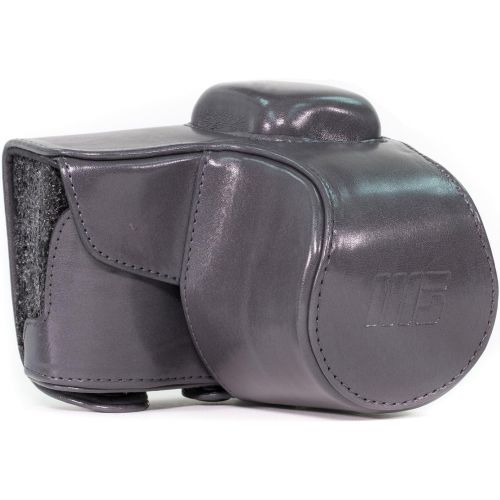  MegaGear Ever Ready Protective Leather Camera Case, Bag for Samsung NX3000 with 20-50mm Lens (Grey)