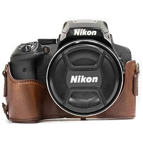  MegaGear Ever Ready Leather Camera Case Compatible with Nikon Coolpix P900, P900S