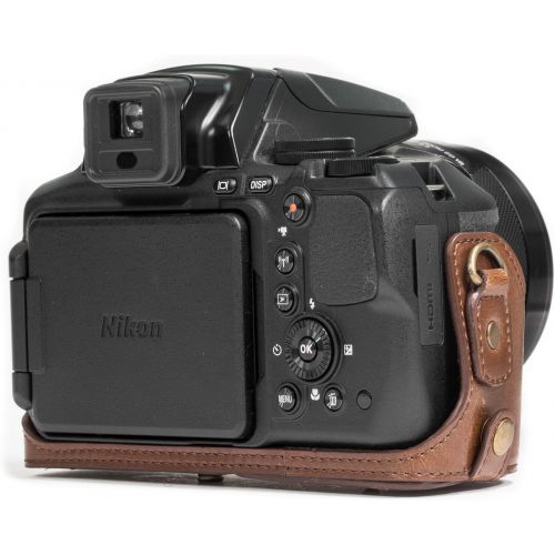  MegaGear Ever Ready Leather Camera Case Compatible with Nikon Coolpix P900, P900S