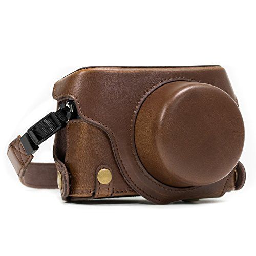  MegaGear Ever Ready Protective Leather Camera Case, Bag for Panasonic LUMIX LX100, DMC-LX100 Camera (Dark Brown)