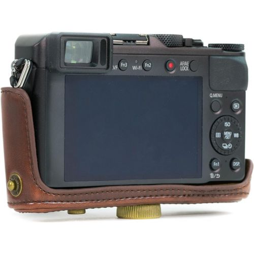  MegaGear Ever Ready Protective Leather Camera Case, Bag for Panasonic LUMIX LX100, DMC-LX100 Camera (Dark Brown)