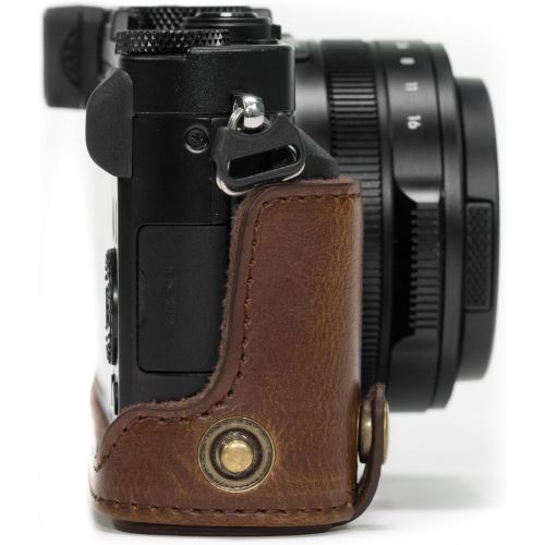  MegaGear Ever Ready Protective Leather Camera Case, Bag for Panasonic LUMIX LX100, DMC-LX100 Camera (Dark Brown)