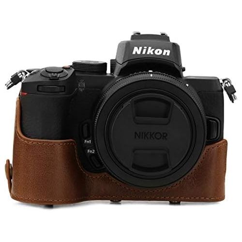  MegaGear Ever Ready Genuine Leather Camera Case Compatible with Nikon Z50 (16-50mm)