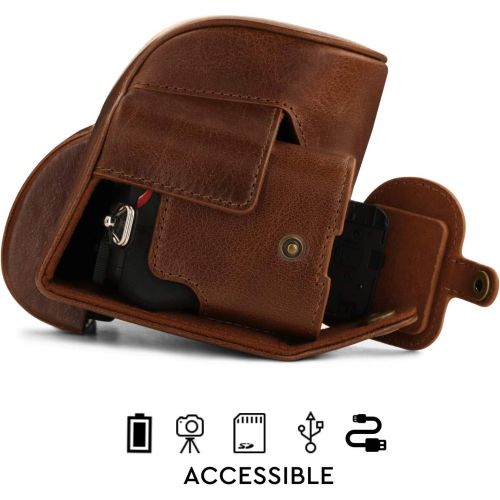  MegaGear Ever Ready Genuine Leather Camera Case Compatible with Nikon Z50 (16-50mm)