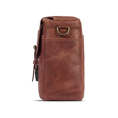  MegaGear Torres Mini Genuine Leather Camera Messenger Bag for Mirrorless, Instant and DSLR Cameras