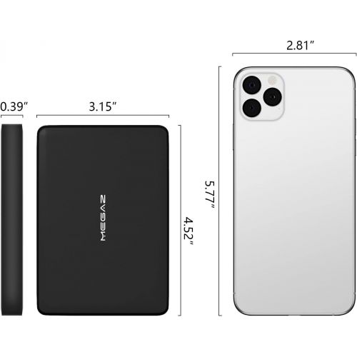  250GB External Hard Drive - MegaZ Backup Slim 2.5 Portable HDD USB 3.0 for PC, Mac, Laptop, Chromebook, 3 Year Warranty