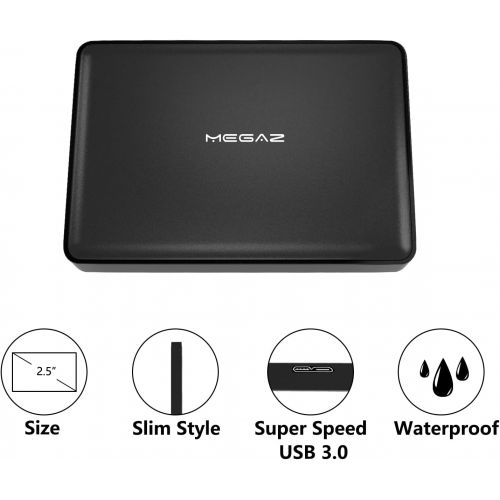  250GB External Hard Drive - MegaZ Backup Slim 2.5 Portable HDD USB 3.0 for PC, Mac, Laptop, Chromebook, 3 Year Warranty