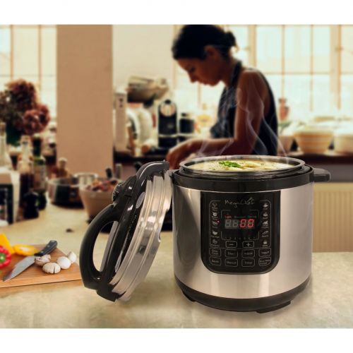  Megachef 8 Quart Digital Pressure Cooker with 13 Pre-set Multi Function Features by Mega Chef