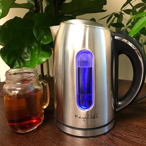  MegaChef Stainless Steel Light Up Wired Tea Kettle, 1.7L, Model 11