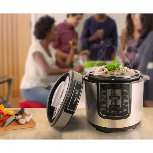  [아마존베스트]MegaChef Digital Pressure Cooker, Silver