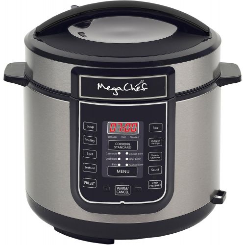  [아마존베스트]MegaChef Digital Pressure Cooker, Silver