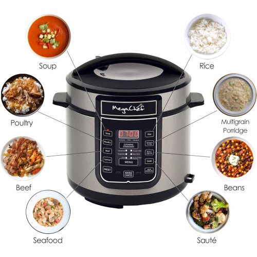  [아마존베스트]MegaChef Digital Pressure Cooker, Silver