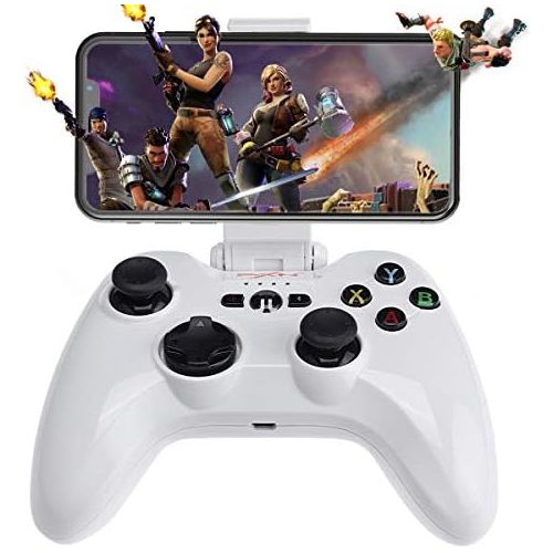  Megadream Bluetooth Wireless Gaming Gamepad Controller Compatible MFi Certified Apple iPhone Xs XR X 8 8Plus 7 7Plus 6S 6 5S, iPad Air, iPad Mini 4, iPad Pro, Apple TV Phone Holder