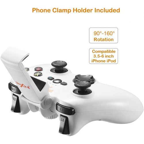  Megadream Bluetooth Wireless Gaming Gamepad Controller Compatible MFi Certified Apple iPhone Xs XR X 8 8Plus 7 7Plus 6S 6 5S, iPad Air, iPad Mini 4, iPad Pro, Apple TV Phone Holder