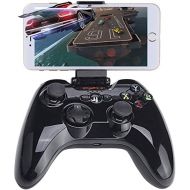 Megadream Bluetooth Controller, iOS Wireless MFi Gaming Gamepad Joystick Clamp Holder Compatible Apple iPhone Xs, XR X, 8 Plus, 8, 7 Plus, 7 6S 6 5S 5, iPad, iPad Pro Air Mini, Apple TV - Bl