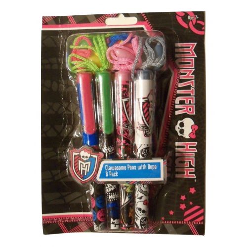  Meggans Warehouse Monster High Activity Gift Set ~ Brainy Chicks Rule (Stickerland Fun Pad, Clawesome Pens with Rope, Eraser 8 Pack, Eye Shadow, Healing Heart Eraser Set, Nail Polish Kit, Lip Kit; 7