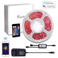 Megulla Waterproof RGB LED Strip Light Kit, Multi-Color LED Rope Lights with Wireless RF Remote and 12V Power Supply for Kitchen, Living Room and Bedroom (16.4ft/5m, RGB Kit (Alexa