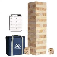 [아마존베스트]Megwoz Giant Tumble Tower, Stacking Backyard Game Stacking from 2Ft to Over 4.2Ft with 2 Dices|Scoreboard| Carrying Bag, Premium Pine Wooden Block Game Set for Kids Adult Family- 5