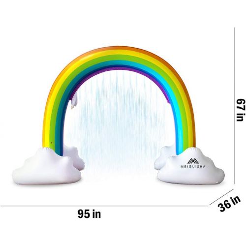  MeiGuiSha Inflatable Rainbow Yard Summer Sprinkler Toy, Over 6 Feet Long, Perfect for Summer Toy List