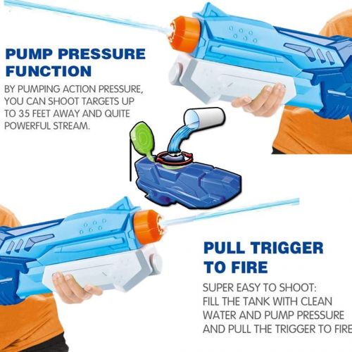  MeiGuiSha 2 Pack Super Soaker Water Gun Blaster High Capacity Water Soaker Blaster Squirt Toy Swimming Pool Beach Party Favors Sand Water Fighting Toy for Kids