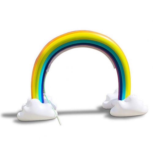  MeiGuiSha Inflatable Rainbow Arch Sprinkler Ginormous Rainbow Cloud Yard Sprinkler 238cm Giant Inflatable Archway Lawn Beach Outdoor Toys for Child Adult Baby Games Center Perfect for Summer