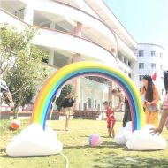 MeiGuiSha GDAE10 Inflatable Rainbow Arch Sprinkler Ginormous Rainbow Cloud Yard Sprinkler Giant Inflatable Archway Lawn Beach Outdoor Toys Perfect for Child Adult Baby Games Center 238cm