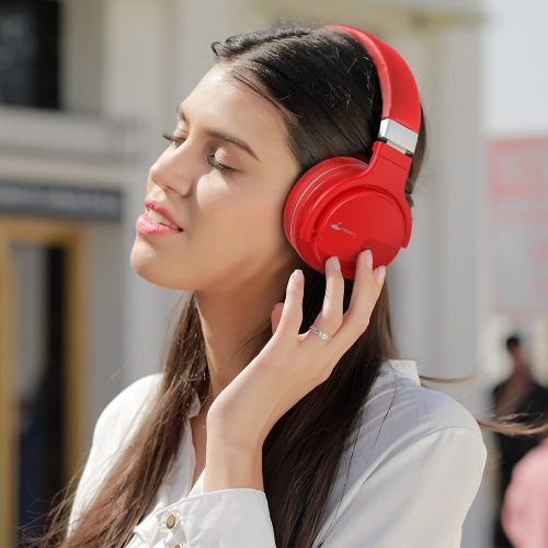  Bluetooth Headphones, Meidong E7B Lightweight Wireless Headphones with Microphone Hi-Fi Sound Deep Bass Headsets Over Ear, Comfortable Protein Ear pads, 30 Hours Playtime for Trave