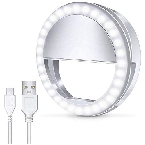  [아마존베스트]Meifigno Selfie Phone Camera Ring Light with [Rechargeable] 36 LED Light, 3-Level Adjustable Brightness On-Video Lights Clips On Night Makeup Light Compatible for iPhone Samsung Ph