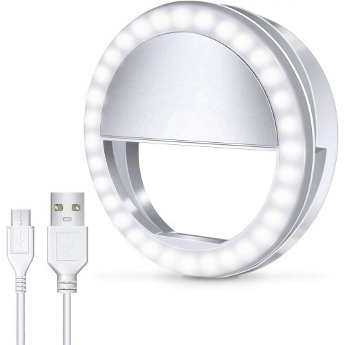  [아마존베스트]Meifigno Selfie Phone Camera Ring Light with [Rechargeable] 36 LED Light, 3-Level Adjustable Brightness On-Video Lights Clips On Night Makeup Light Compatible for iPhone Samsung Ph