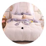 Meiguiyuan 100Expectations Bedspreads White Pink Gray Fleece Warm Bedding Set Twin/Queen/King Size Bed Set Duvet Cover Girls Bed Sheet Rubber Fitted Sheet Set,Color 1,King Size 4pcs,Fitted Sh