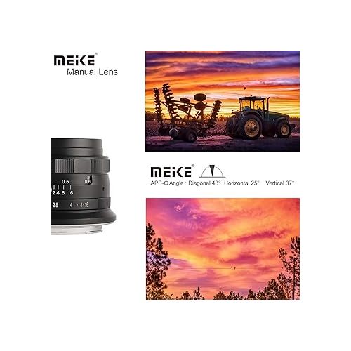  Meike 35mm F1.4 Large Aperture Manual Focus Lens APS-C Compatible with Sony E Mount Mirrorless Cameras NEX 3 NEX 3N NEX 5 NEX 5T NEX 5R NEX 6 7 A5000 A5100 A6000 A6100 A6300 A6500 A6600 A6400 A6700