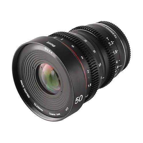  Meike 50mm T2.2 Mini Manual Focus Wide-Angle Cinema Lens for M43 Micro Four Thirds MFT Mount Cameras BMPCC 4K Z CAM E2