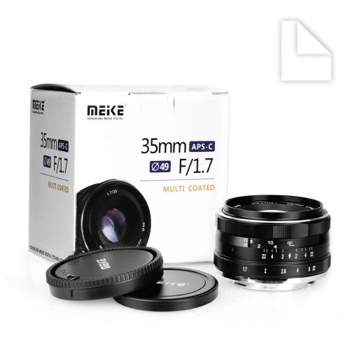  Meike MK-E-35-1.7 35mm F1.7 Large Aperture Manual Prime Fixed Lens APS-C for Sony E-Mount Digital Mirrorless Cameras A7III A9 NEX 3 3N 5 NEX 5T NEX 5R NEX 6 7 A6400 A5000 A5100 A60