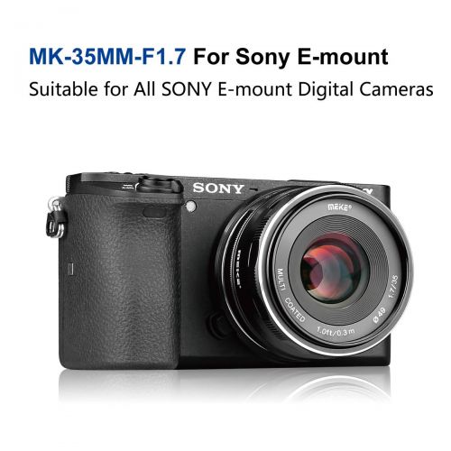  Meike MK-E-35-1.7 35mm F1.7 Large Aperture Manual Prime Fixed Lens APS-C for Sony E-Mount Digital Mirrorless Cameras A7III A9 NEX 3 3N 5 NEX 5T NEX 5R NEX 6 7 A6400 A5000 A5100 A60