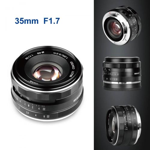  Meike MK-E-35-1.7 35mm F1.7 Large Aperture Manual Prime Fixed Lens APS-C for Sony E-Mount Digital Mirrorless Cameras A7III A9 NEX 3 3N 5 NEX 5T NEX 5R NEX 6 7 A6400 A5000 A5100 A60