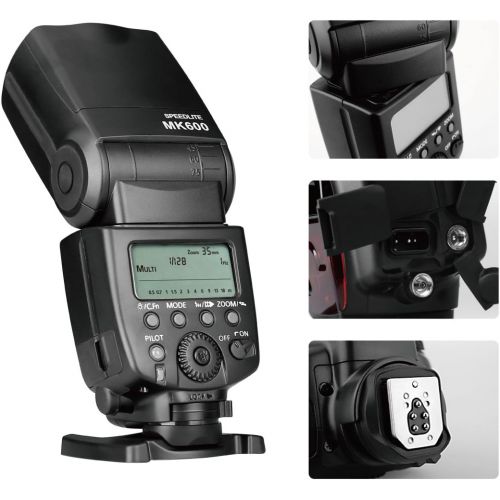  Meike MK600 High Speed Sync TTL Speedlight Camera Flash Compatible with DSLR Cameras 1300D 70D 6D 5DII 5DIII 7D 60D 550D 600D 650D 800D 4000D,etc