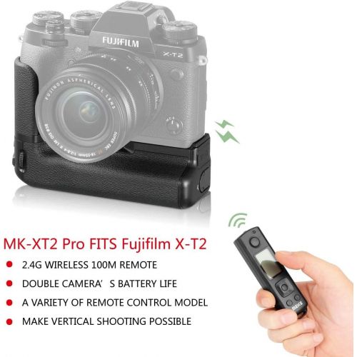  Meike MK-XT2 Pro Professional Vertical Battery Grip VPB-XT2 Replacement for Fujifilm X-T2 Built-in 2.4GHz Remote Controller up to 100M Control Shooting Vertical-Shooting Function