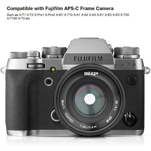  MEIKE 35mm F/1.4 Manual Focus Large Aperture Lens Compatible with Fujifilm Mirrorless Camera Such as X-T1 X-T2 X-T3