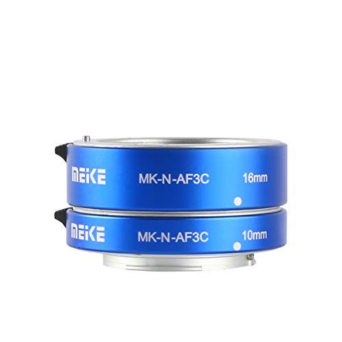  Meike MEKE MK-N-AF3C-BLUE All Metal Auto Focus Macro Metal Extension Tube Adapter for Nikon N1-Mount Mirrorless Cameras J1 J2 J3 V1 V2