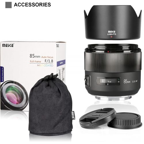  Meike 85mm f1.8 Large Aperture Full Frame Auto Focus Telephoto Lens for Canon EOS EF Mount Digital SLR Camera Compatible with APS C Bodies Such as 1D 5D3 5D4 6D 7D 70D 550D 80D