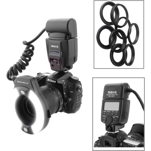  Meike iTTL TTL LED Macro Ring Flash Light for Nikon d3400 d5600 d5300 d3300 d3200 d3100 d5500 d5200 d5100 d7100 d750 d850 d7200 d500 d810 d7500 d5600 d5500 d7000 d3300 DSLR Camera